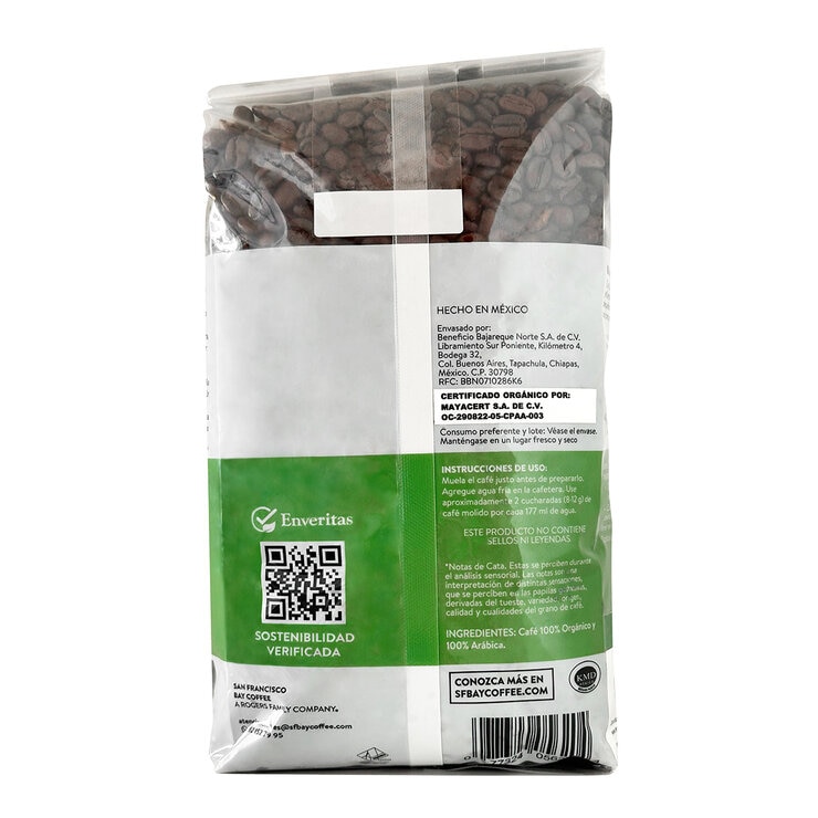 San Francisco Bay Coffee Café en Grano Orgánico de Chiapas 1 kg