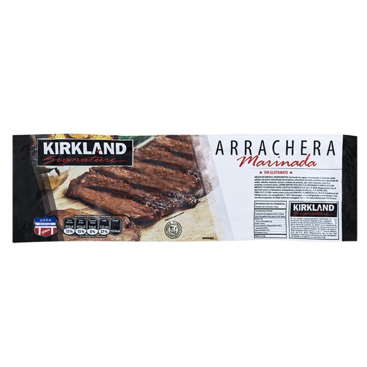 Kirkland Arrachera marinada 1.6 kgs Costco México