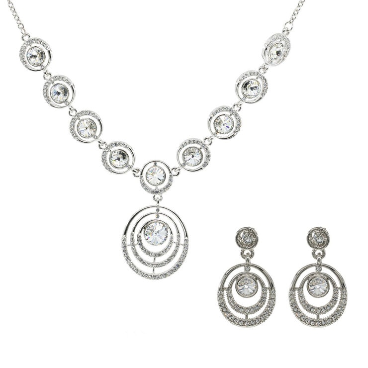 Mayfer, Juego de Collar y Aretes, Diseño Elegante, con Cristal Austríaco Mayfer, Juego de Collar y Aretes, Diseño Elegante, con Cristal Austríaco
