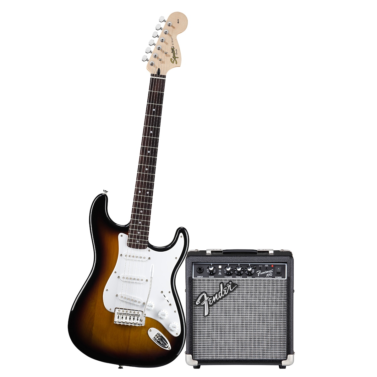 Fender® guitarra eléctrica + Fender®amplificador frontman 15 watts