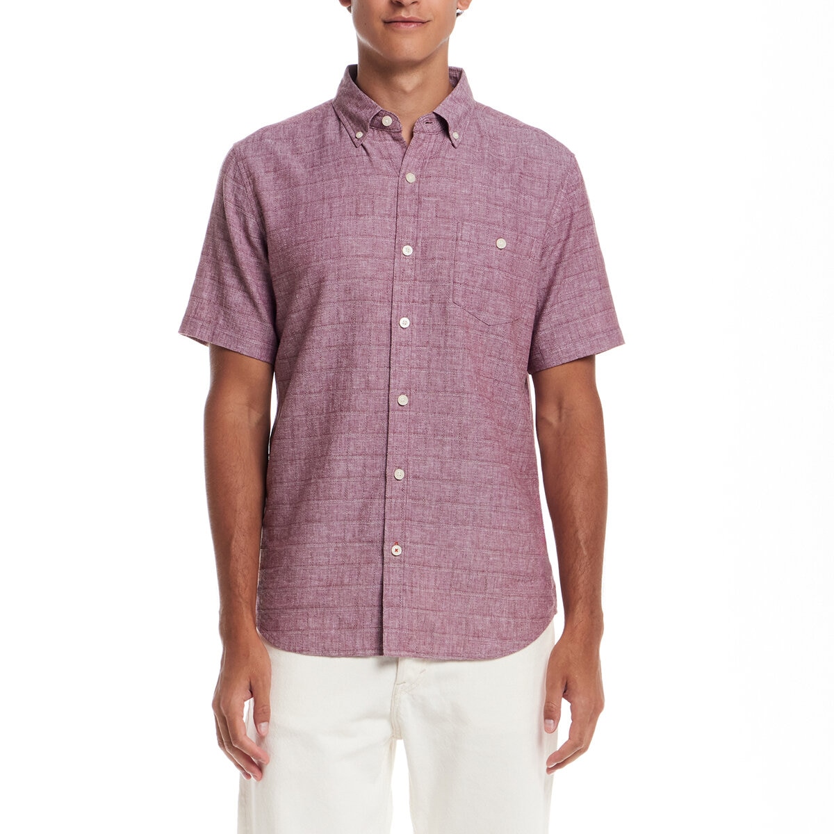 Weatherproof Vintage Camisa manga corta para Caballero Rojo Mediana