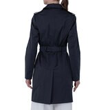 Shyla, Gabardina Tradicional con Cinturón y Charreteras, para Dama, Color Azul Marino, Varias Tallas