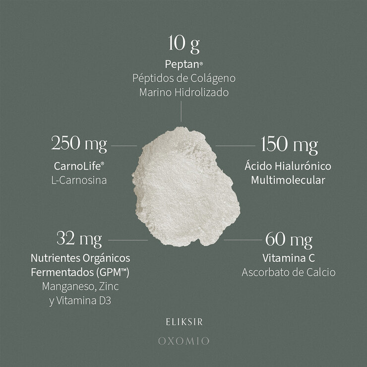 Oxomio Eliksir Colágeno Marino hidrolizado Francés 30 Porciones