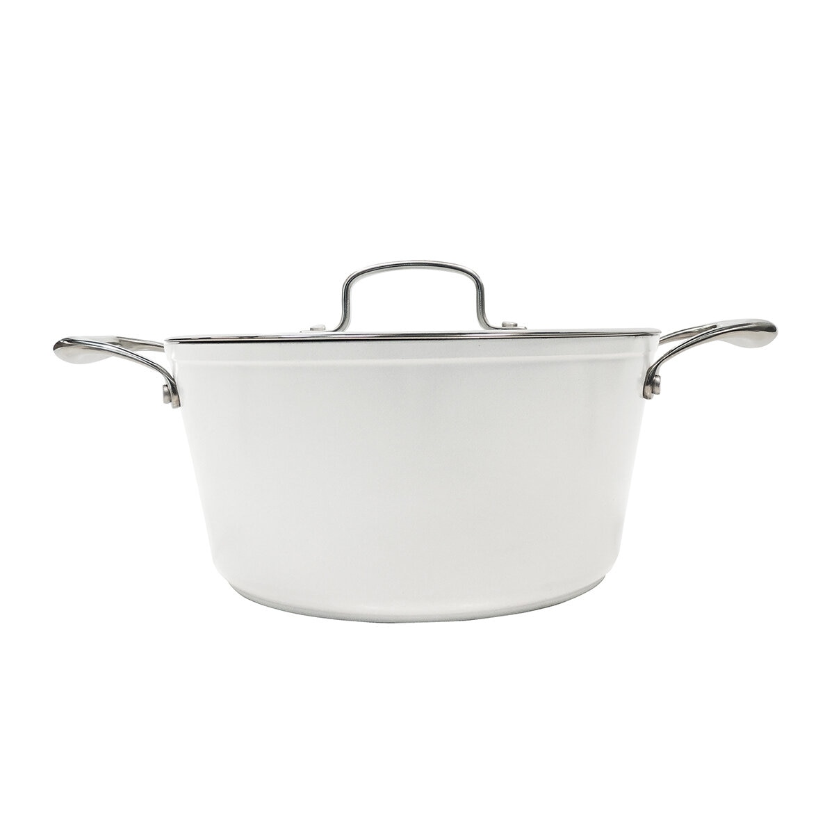 Westinghouse, Cacerola 24 cm de Cerámica Blanca, Acero Inoxidable