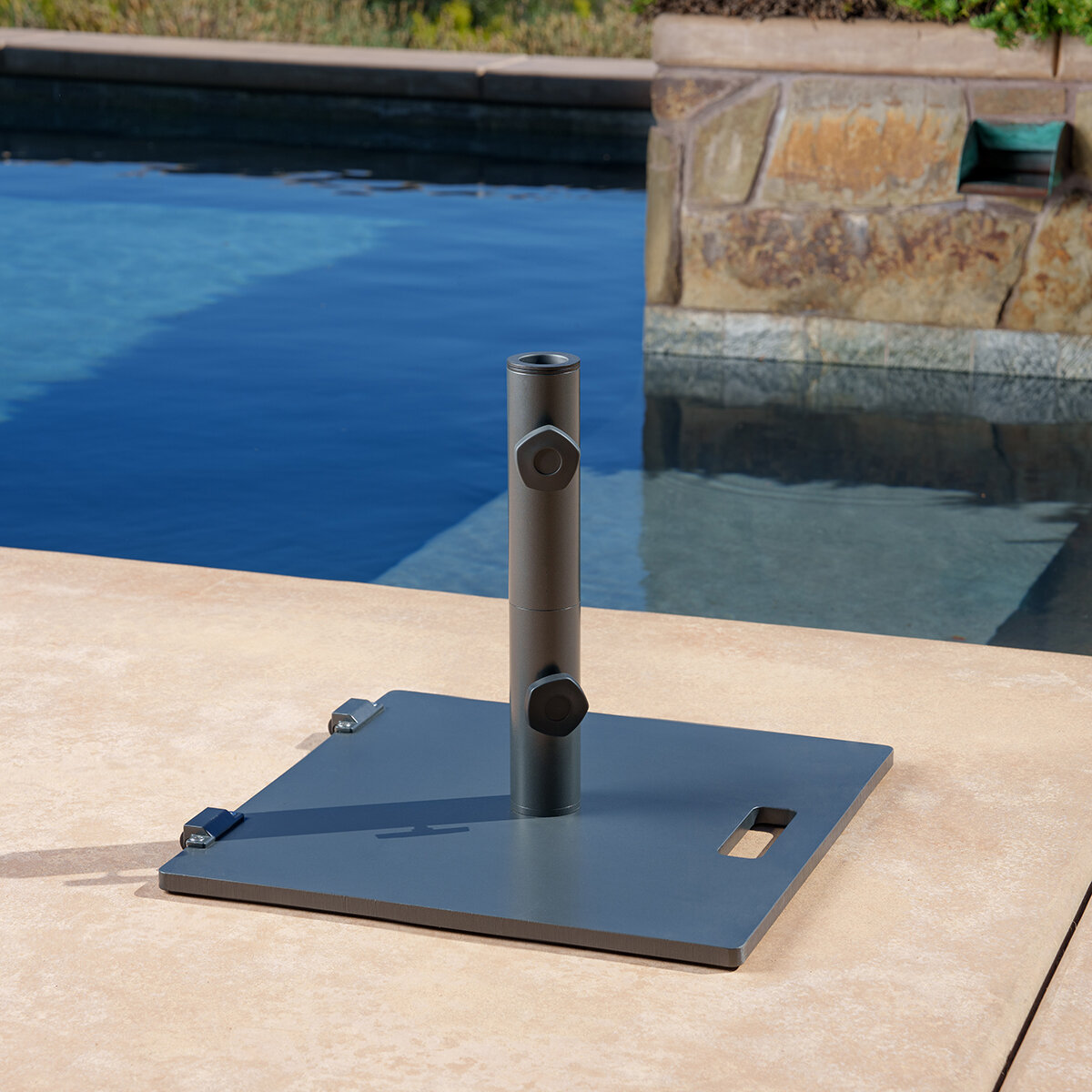 Sunvilla, Base para Sombrilla Cuadrada Delgada de Acero c...