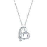 Dije de Corazon de Diamantes 0.30ctw, Oro Blanco 14K
