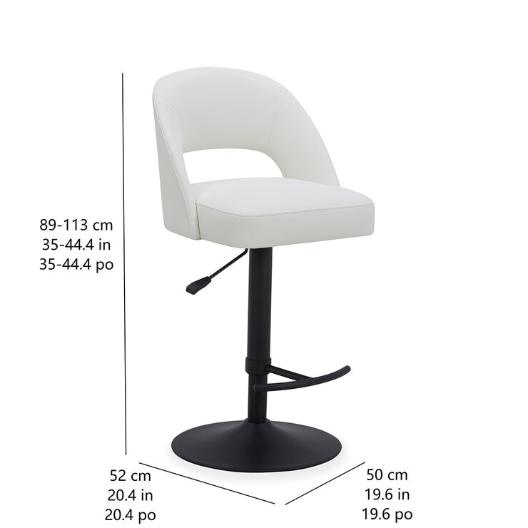 Aiden & Ivy, Taburete de Bar con Elevación a Gas y Altura Ajustable