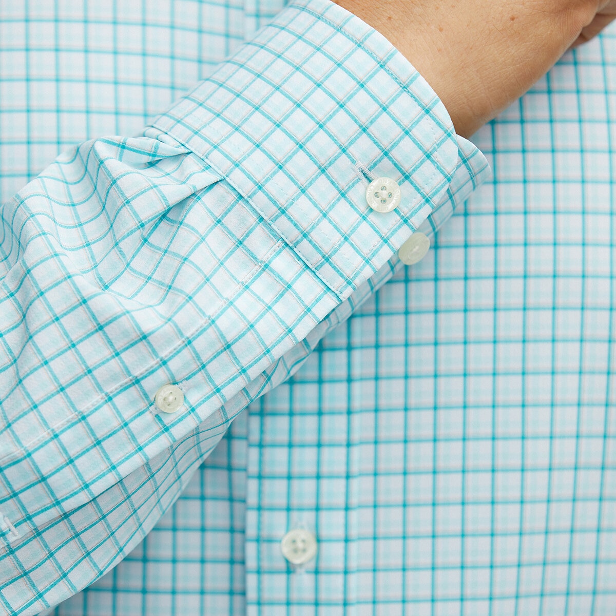 Lands End  Camisa para Caballero Verde Cuello 16/16.5 Manga 36/37