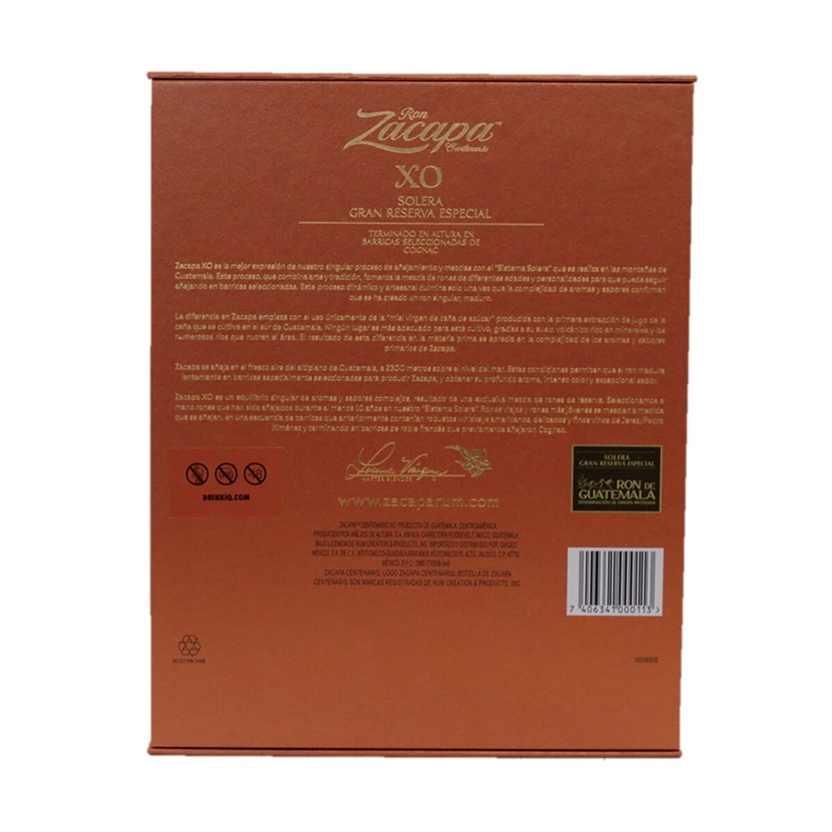 Ron Zacapa Centenario XO Solera Gran Reserva Especial 750 ml