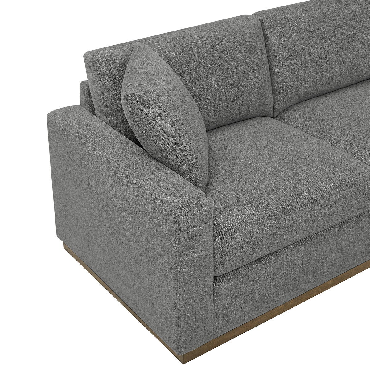 Henredon, Seccional de 3 Piezas con Otomano y Base de madera Henredon, Seccional de 3 Piezas con Otomano y Base de madera