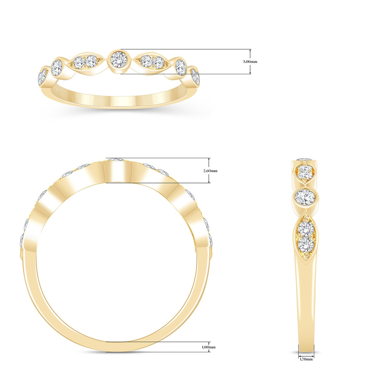 Anillo, Diamantes 0.23ctw, Oro Amarillo