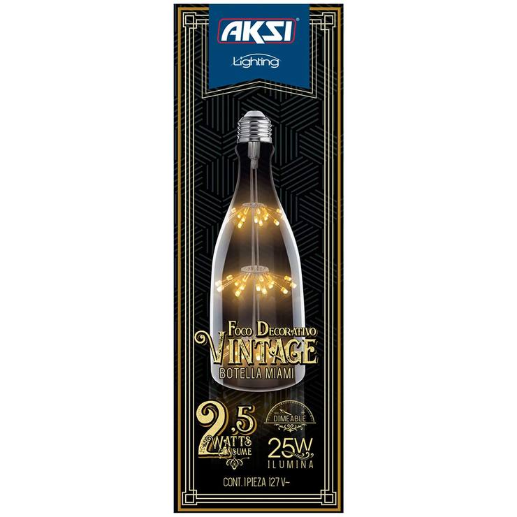 AKSI, 2 Focos Decorativos de Botella LED Vintage Miami AKSI, 2 Focos Decorativos de Botella LED Vintage Miami