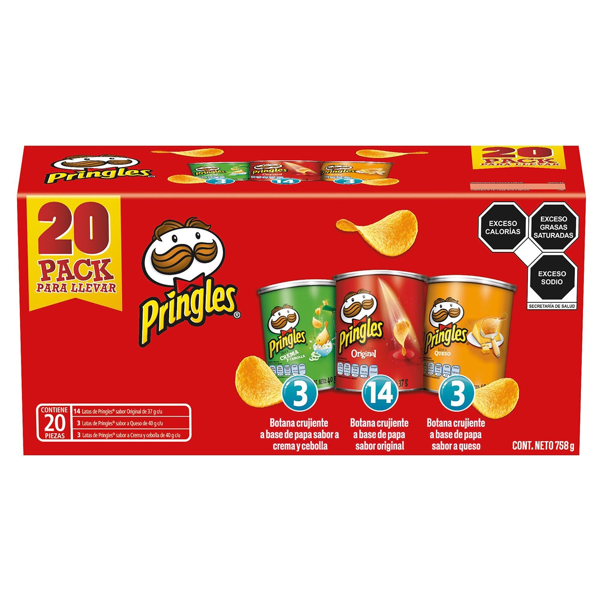 Pringles Papas Surtidas 20 pzas