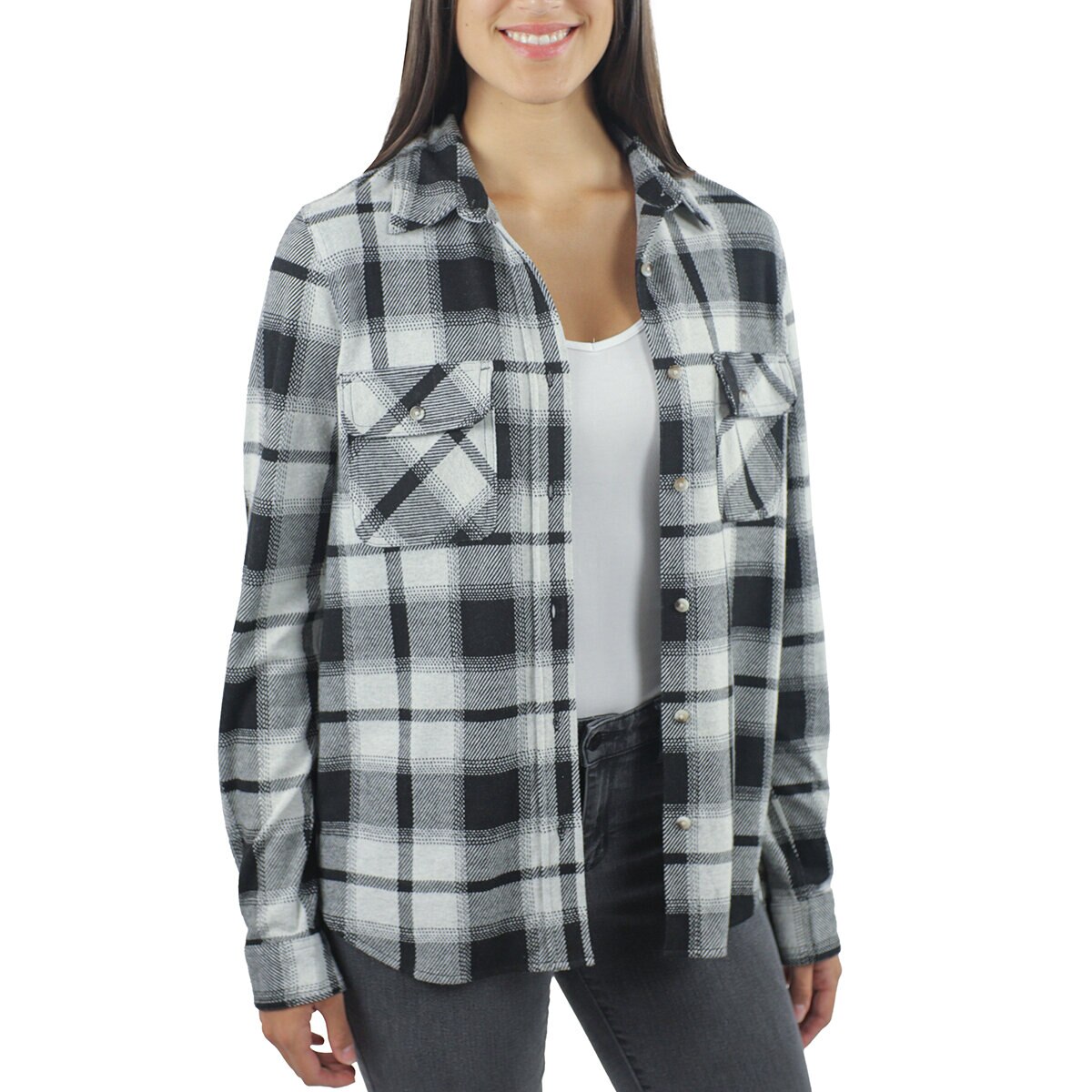 Jachs Camisa de franela para Dama Grande Negro