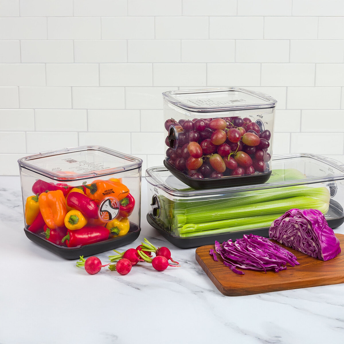 ProKeeper Juego de Contenedores para la Conservación de Alimentos Frescos 3 Piezas