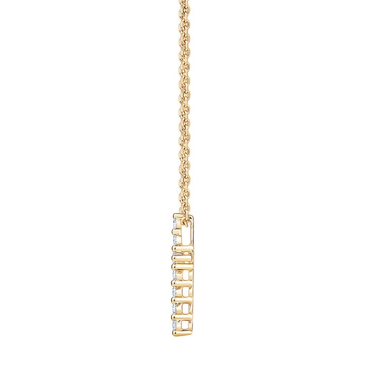 Dije de Cruz de Diamantes, Oro Amarillo 14K