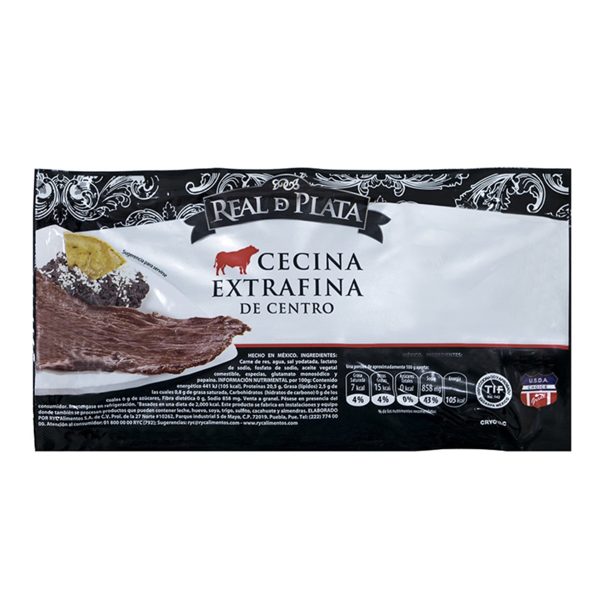 Real De Plata cecina de res extrafina 2/900 g