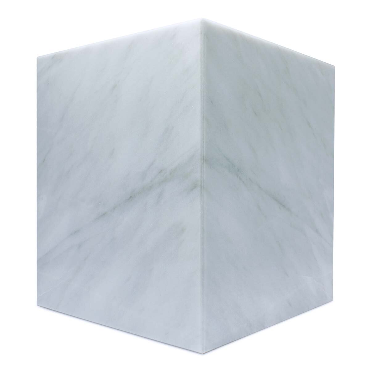 Luhom Juego de 3 Cubos Multiusos de Mármol Blanco