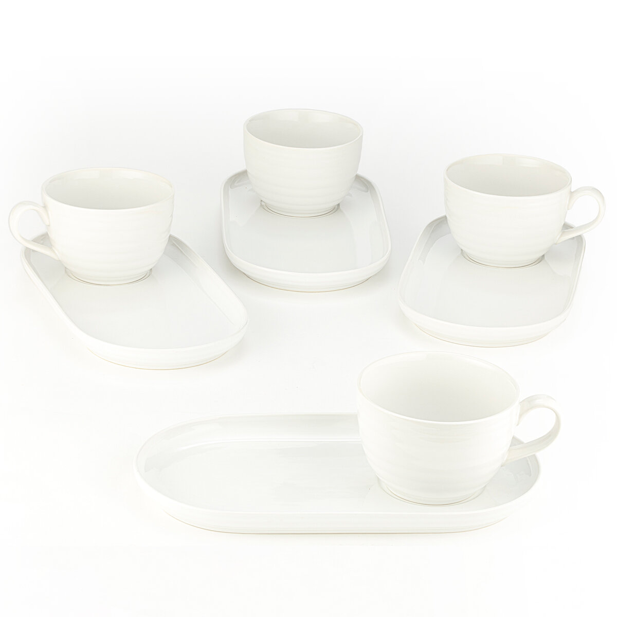 Signature Housewares 4 Juegos de Taza y Plato de Cerámica Signature Housewares 4 Juegos de Taza y Plato de Cerámica