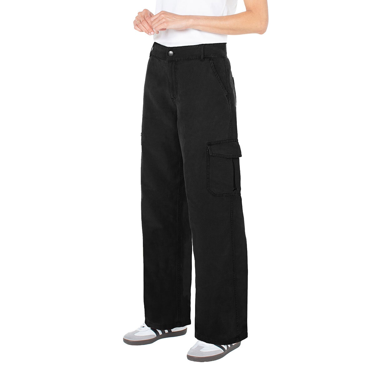 Well Worn Pantalones Cargo para Dama Negro 2