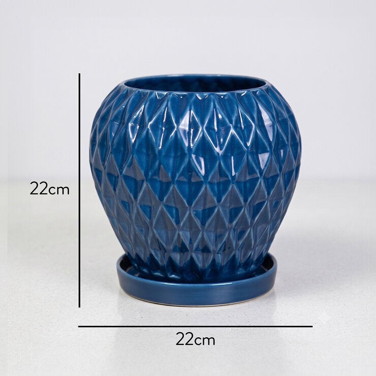Estudio Floga, Maceta de Cerámica, Estilo Fresa, 1 Pieza Estudio Floga, Maceta de Cerámica, Estilo Fresa, 1 Pieza