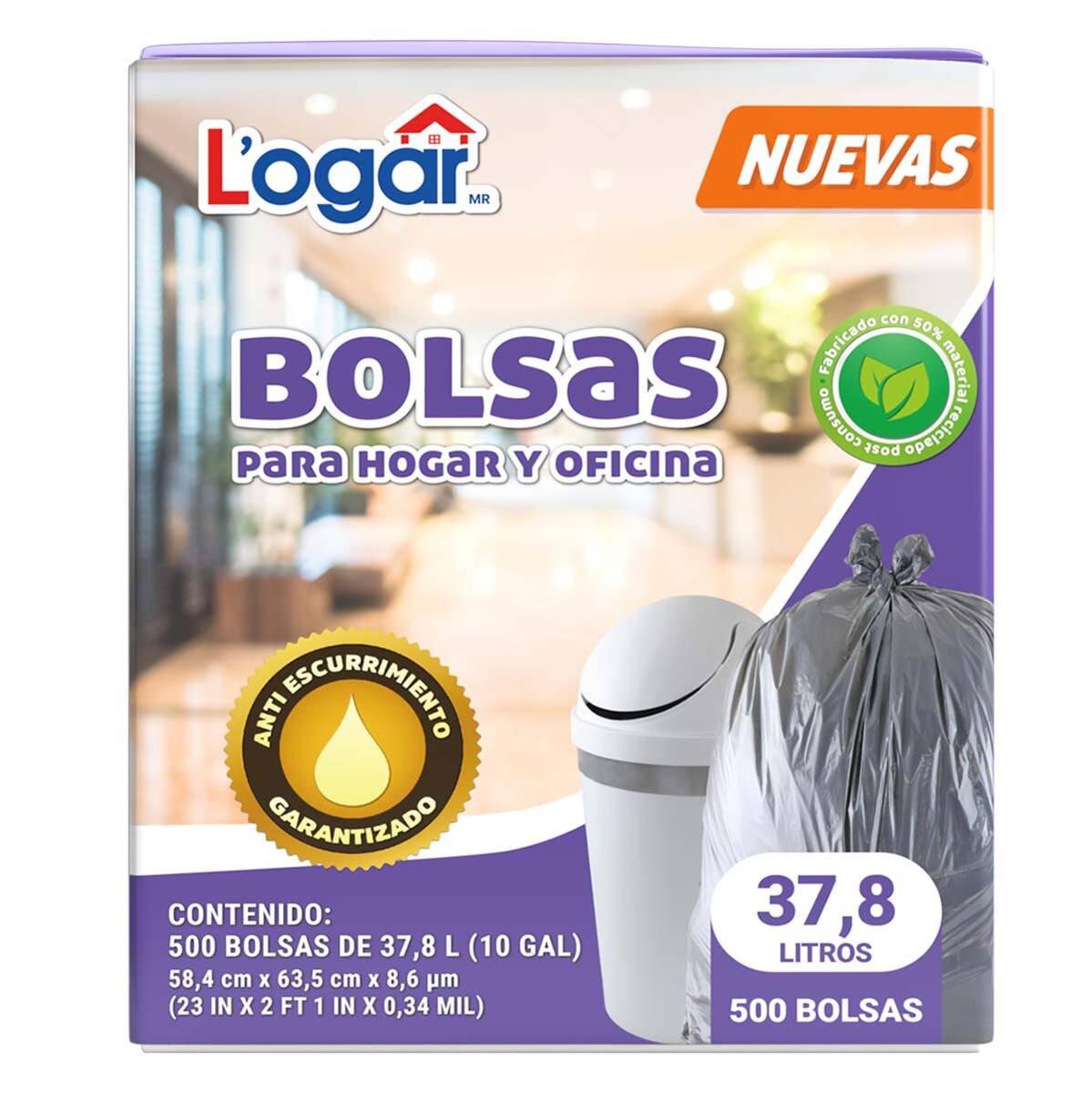 Logar Bolsas Para Basura Extra Jumbo 50 pzas de 208 l | C