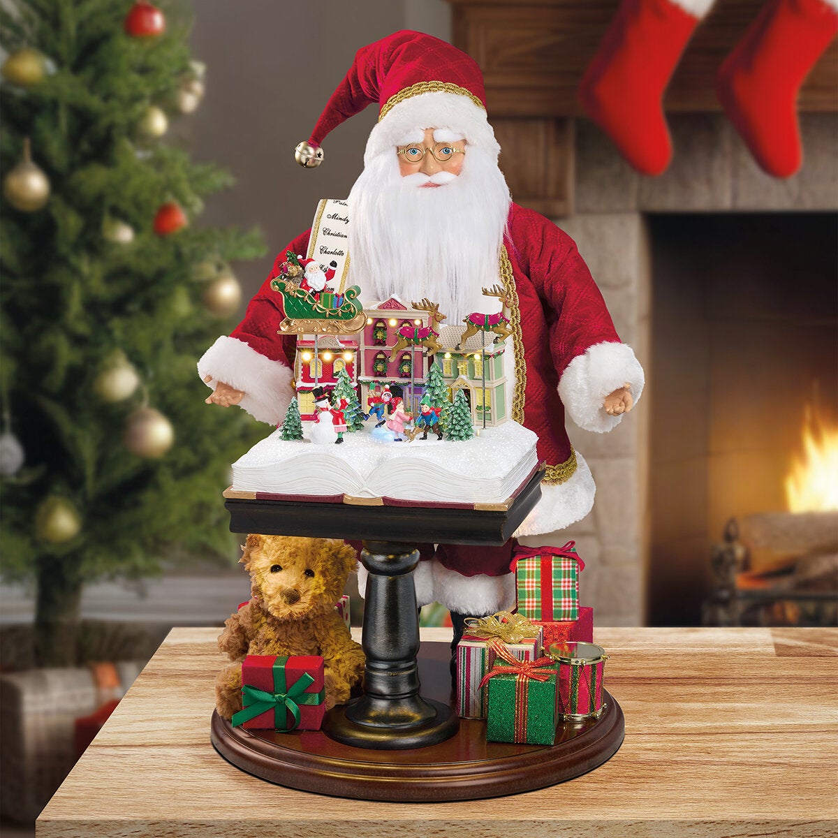 Santa y Libro de Historias con Luces y Música Santa y Libro de Historias con Luces y Música