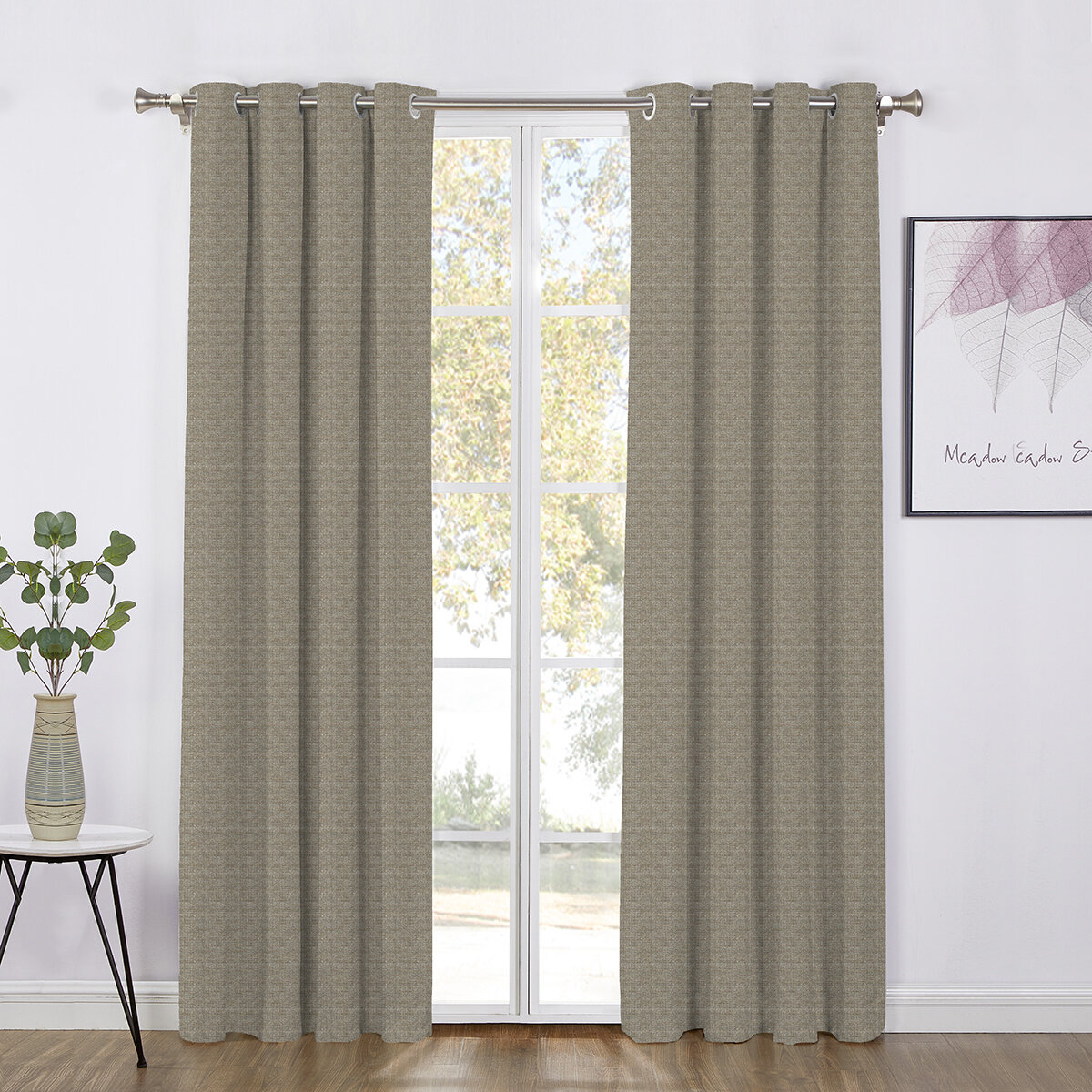 SUN + BLK, Cortina con Bloqueo Total de Luz 132 cm x 241 cm, TAUPE 52X95