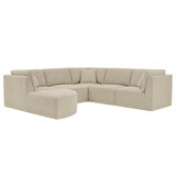 Thomasville, Seccional Modular de Tela de 6 piezas con Otomano Curvado