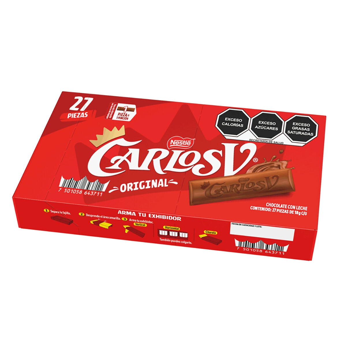 Carlos V Chocolate 27 pzas de 18 g