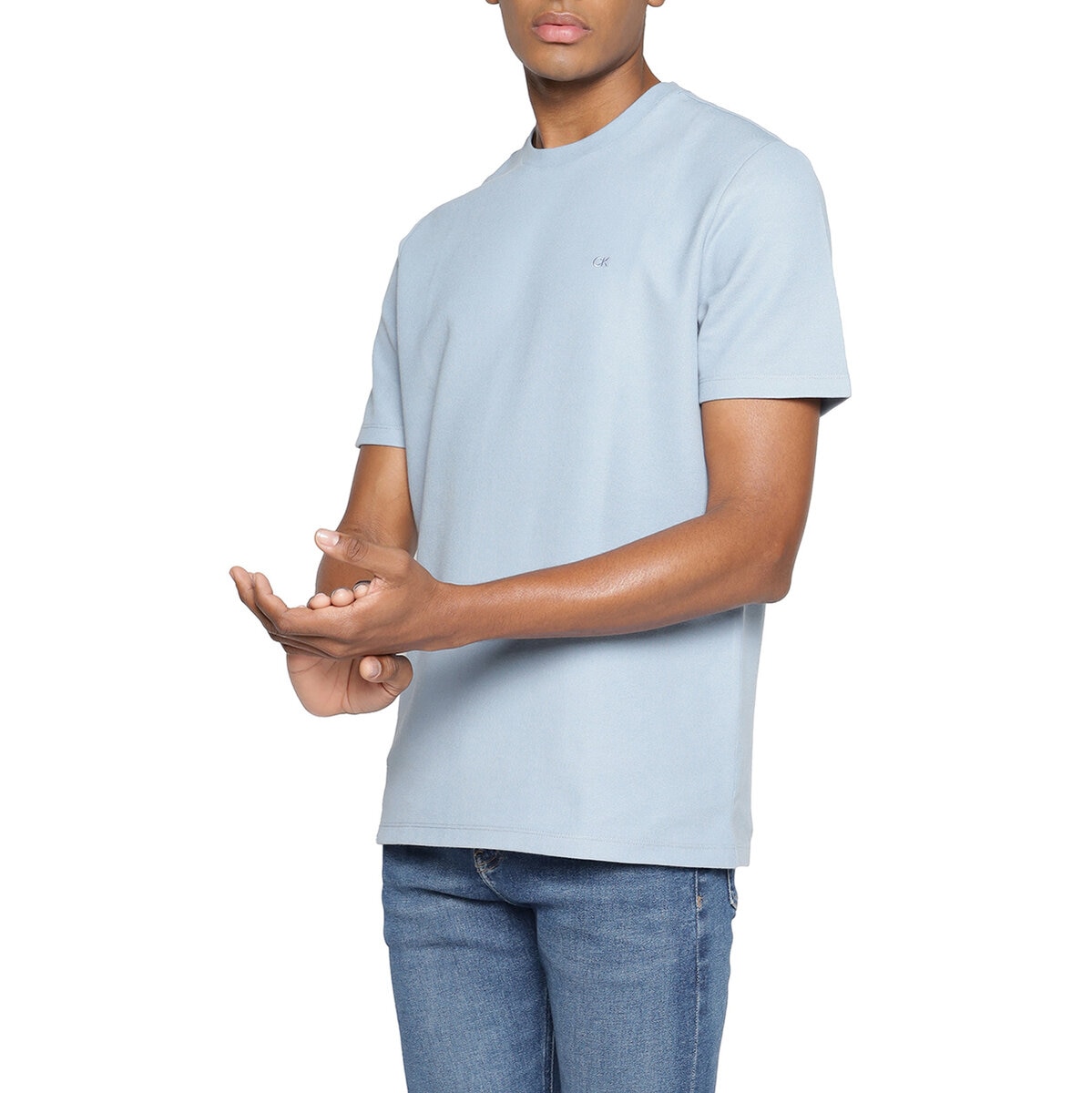 Calvin Klein Playera para Caballero Azul Chica