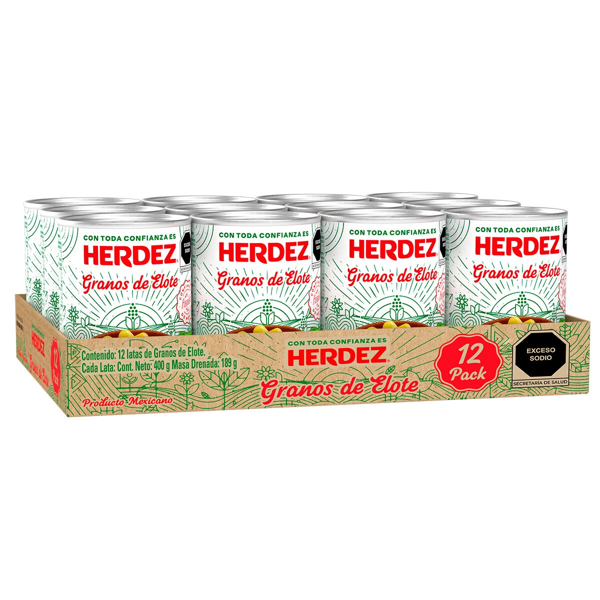 Herdez Granos de Elote 12 pzas de 400 g