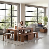 Transformer Table, Set de Comedor Expandible Color Marrón, Capacidad de hasta 12 Personas, 100% Madera