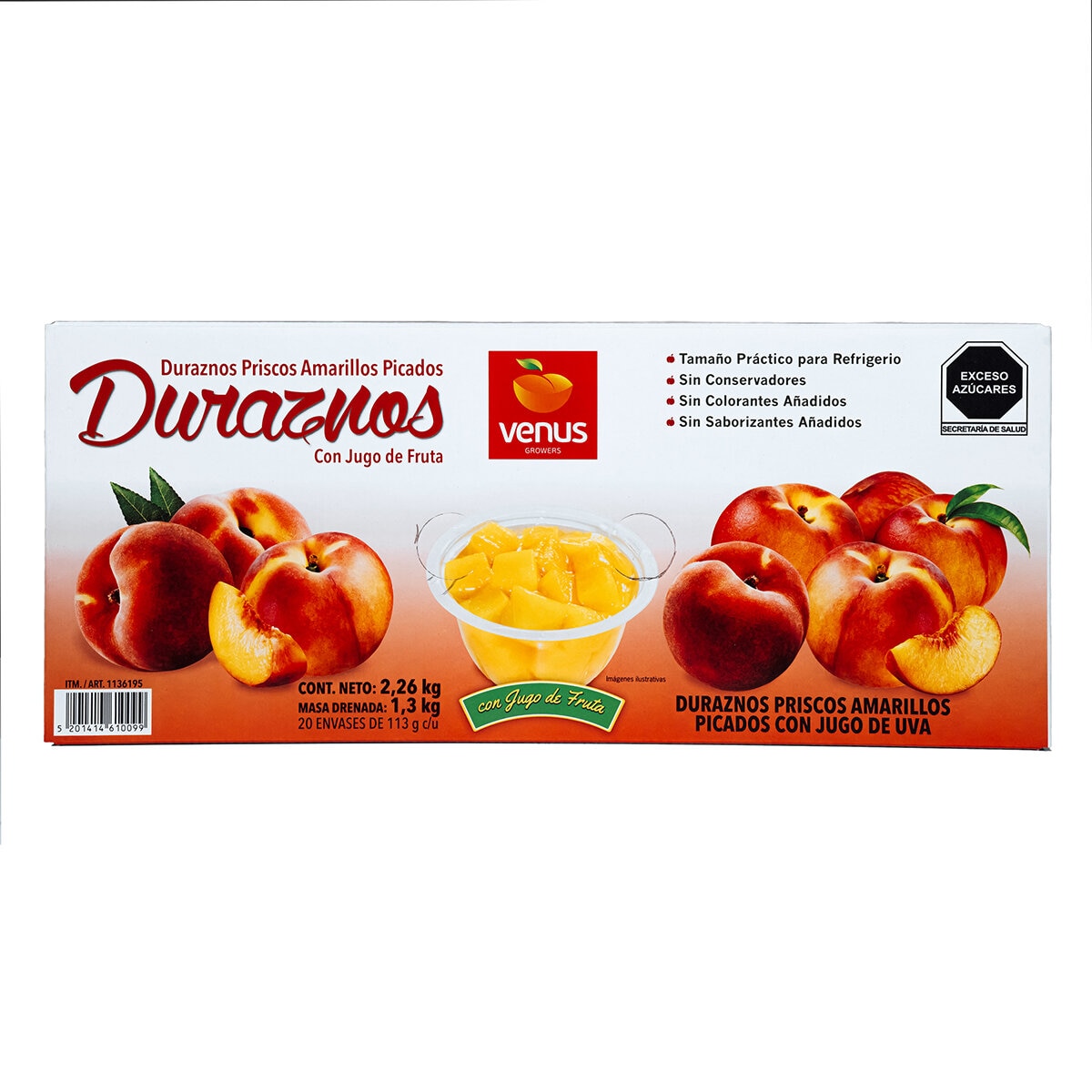 Venus Duraznos Picados Con Jugo De Uva 2.26 kg