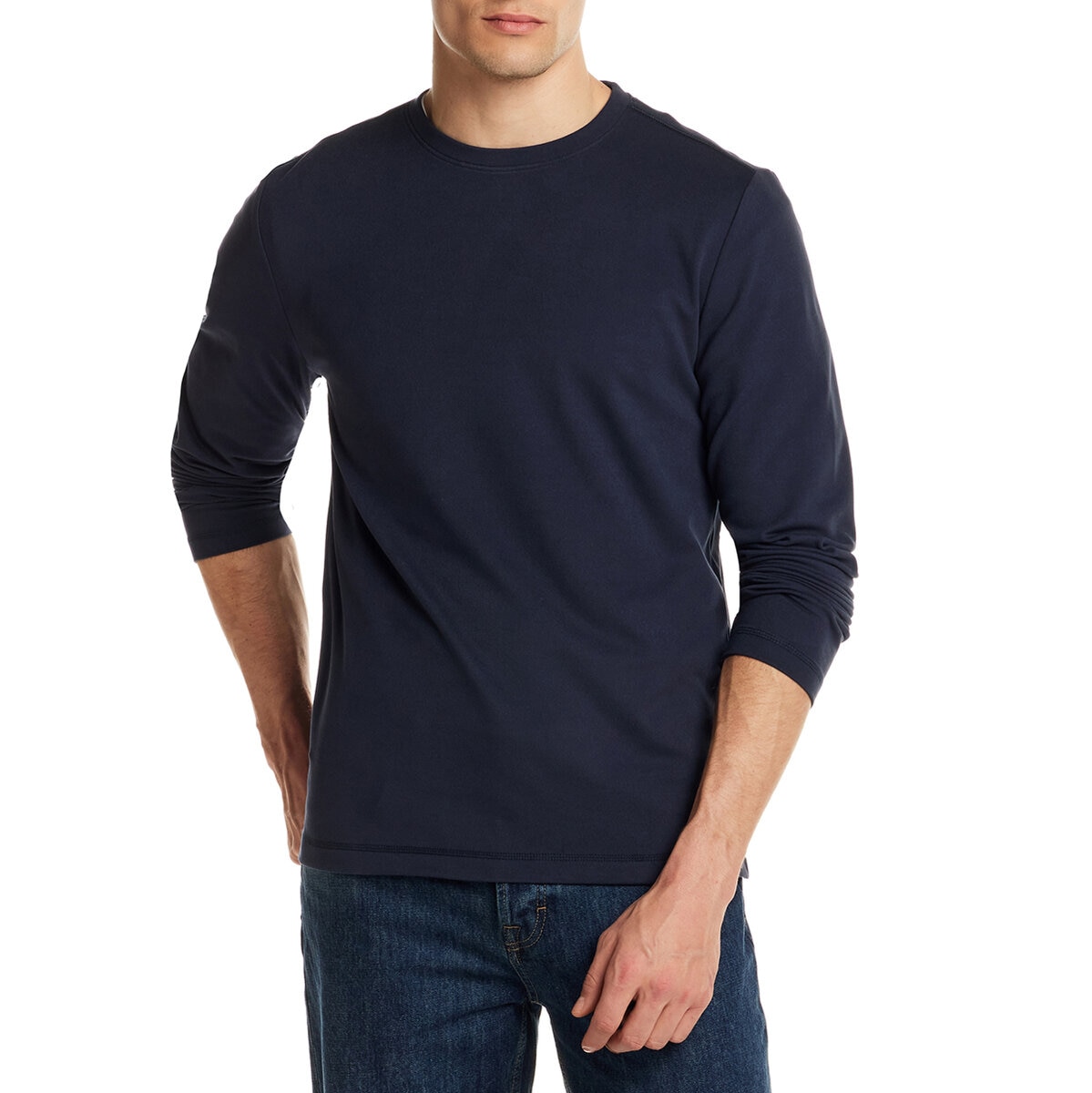 Weatherproof Vintage Playera de manga larga para Caballero Azul Mediana