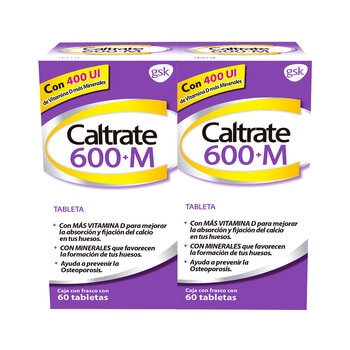 Caltrate 600+M Vitamina D3 + Minerales 2 de 60 Tabletas