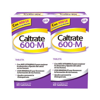 Caltrate  600+M Vitamina D3 + Minerales 2 de 60 Tabletas