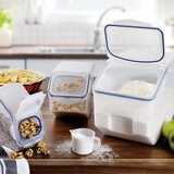 LockNLock Juego de 3 Recipientes para Almacenamiento con Taza para Medida