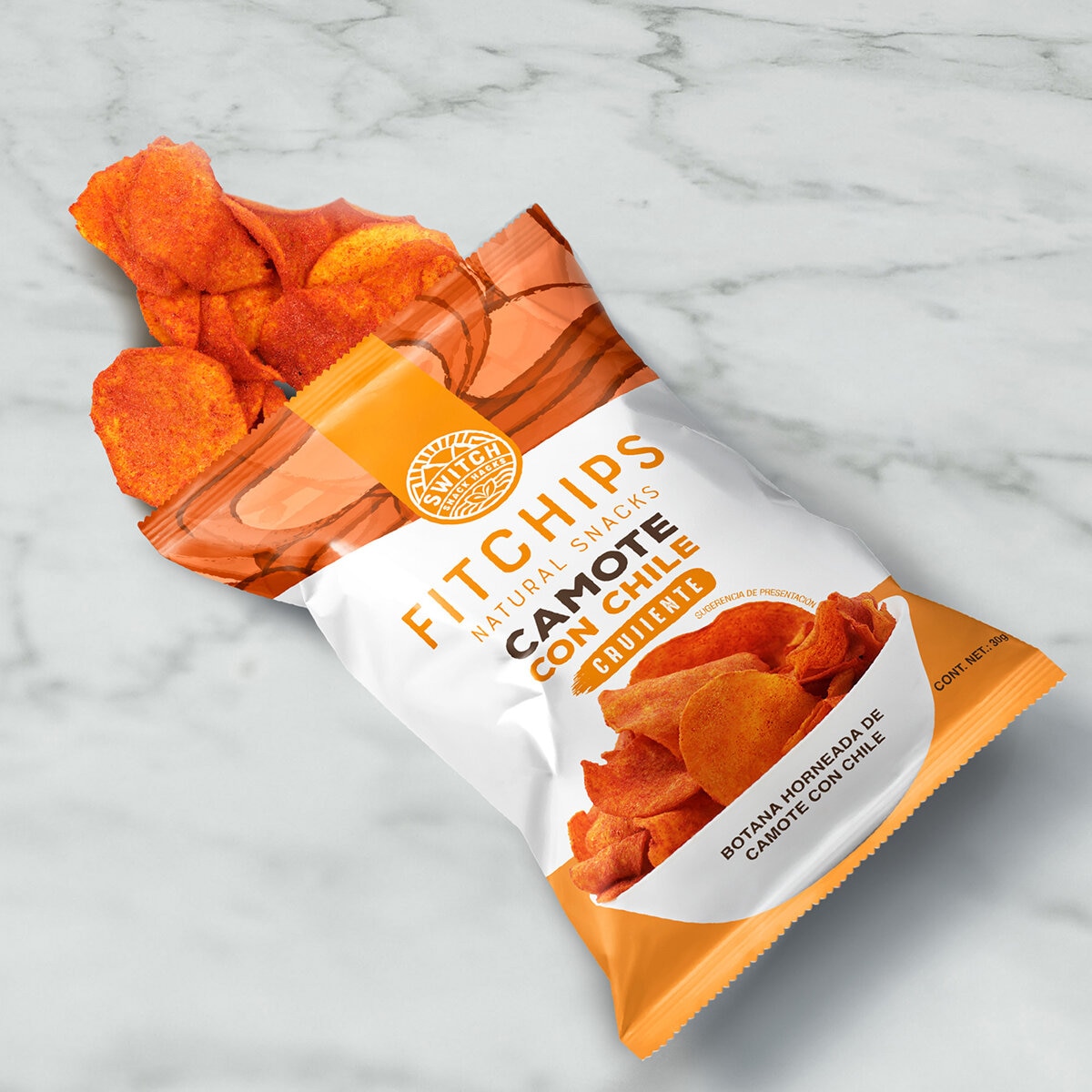 Fitchips Botana Horneada de Vegetales con Chile 12 pzas de 30 g