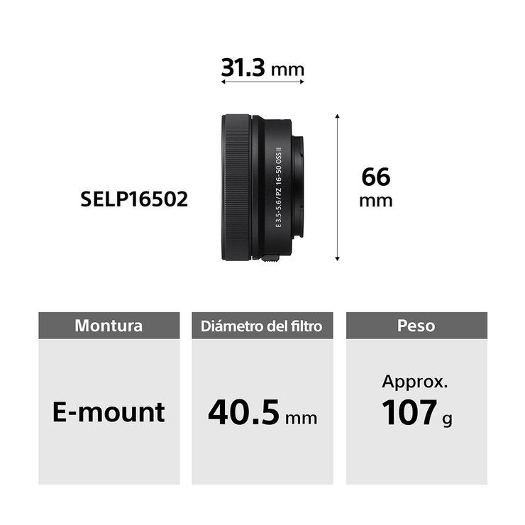 Sony Cámara Digital Mirrorless APS-C ILCE-6100K + Lente SELP16502