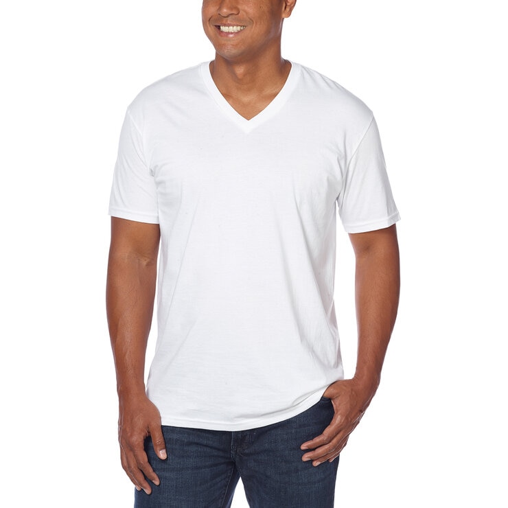 Calvin Klein Playera Blanca Cuello V 4 piezas Blanco Grande