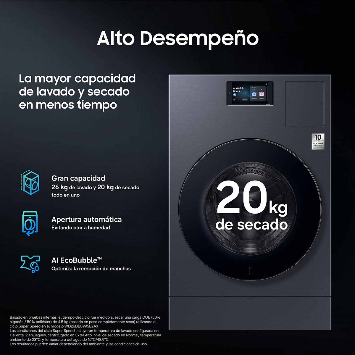 Samsung Lavasecadora Bespoke 26Kg / 20Kg Samsung Lavasecadora Bespoke 26Kg / 20Kg