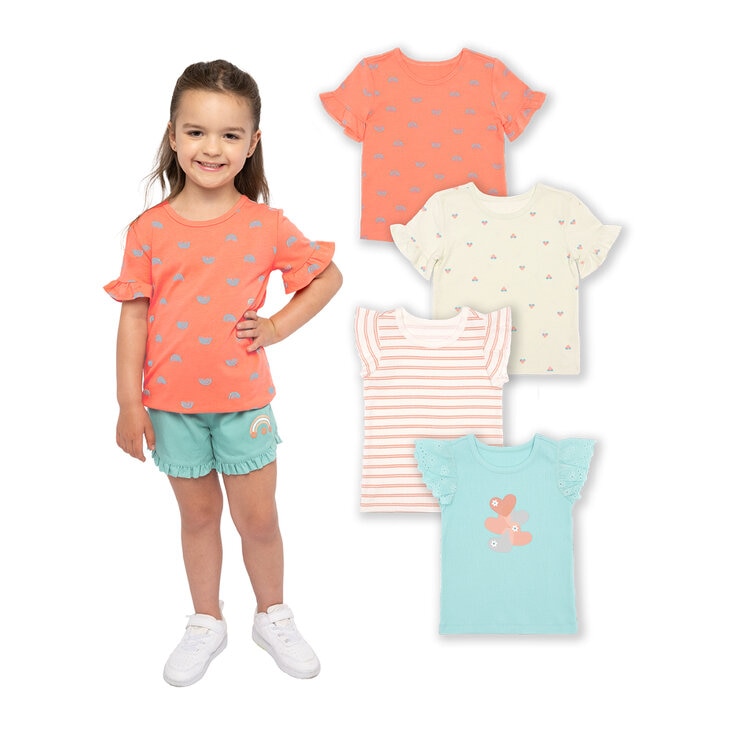 Pekkle Playera 4 piezas para Niños y Niñas Varias Tallas y Colores