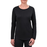 Seg'Ments Playera de Manga Larga y Cuello Redondo para Dama Negro Extra Extra Grande