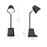 Sheffield Rayo Lámpara de Escritorio con Cargador Inalámbrico Color Negro