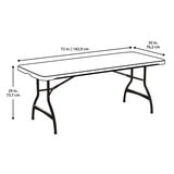 Lifetime, Mesa Plegable 1.82 metros, Color Negro