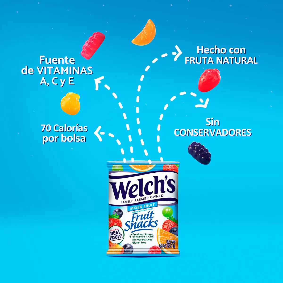 Welch's Gomitas Hechas con Fruta Natural 66 pzas de 22.7 g