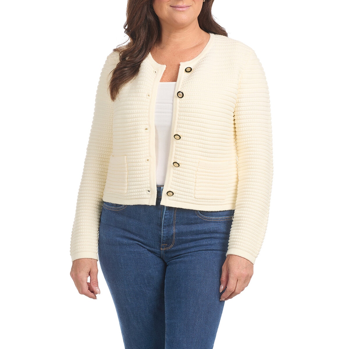 Hilary Radley Suéter para Dama Blanco Grande Hilary Radley Suéter para Dama Blanco Grande