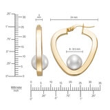 Arracadas de Perlas Cultivadas 8-8.5mm, Oro Amarillo de 14K