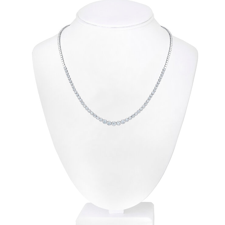 Collar de Diamantes 2.00ctw, Medio Tenis, Oro Blanco 14K Collar de Diamantes 2.00ctw, Medio Tenis, Oro Blanco 14K
